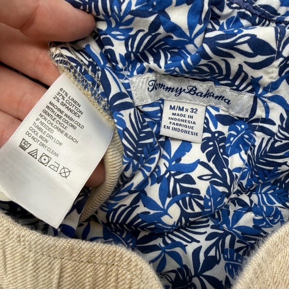 Tommy Bahama Mens Size Medium Linen Blend Drawstring Pants Beige Khaki - Picture 7 of 7